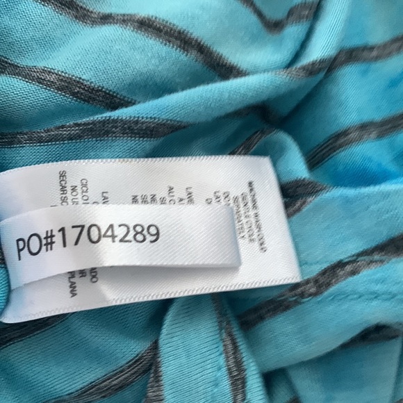 BUFFALO Capri blue, long, striped, high-low maxi dress, racer back. L - Picture 9 of 14